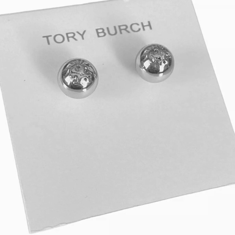 Tory Burch silver logo pearl earrings - Picture 4 of 5
